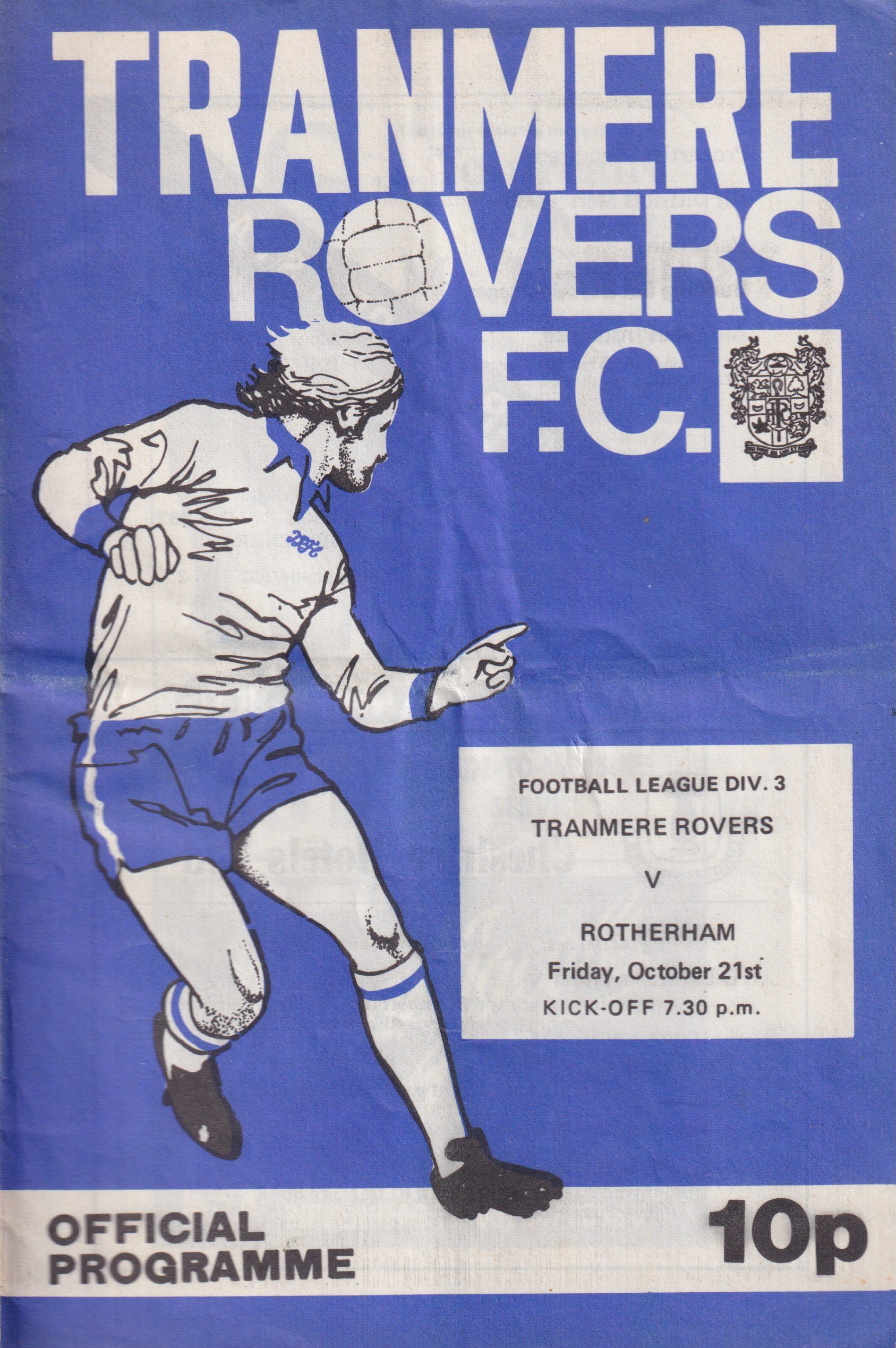 Tranmere Rovers v Rotherham United match programme